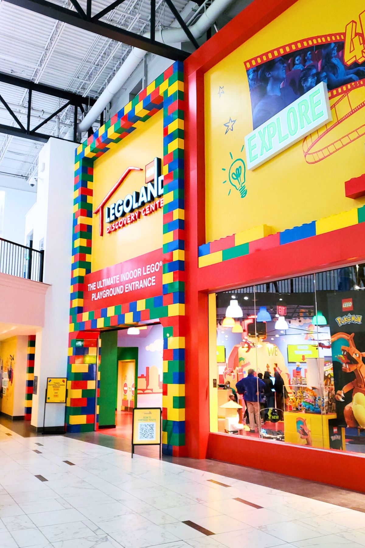outside entrance of Legoland Discovery Center in Easton Mall
