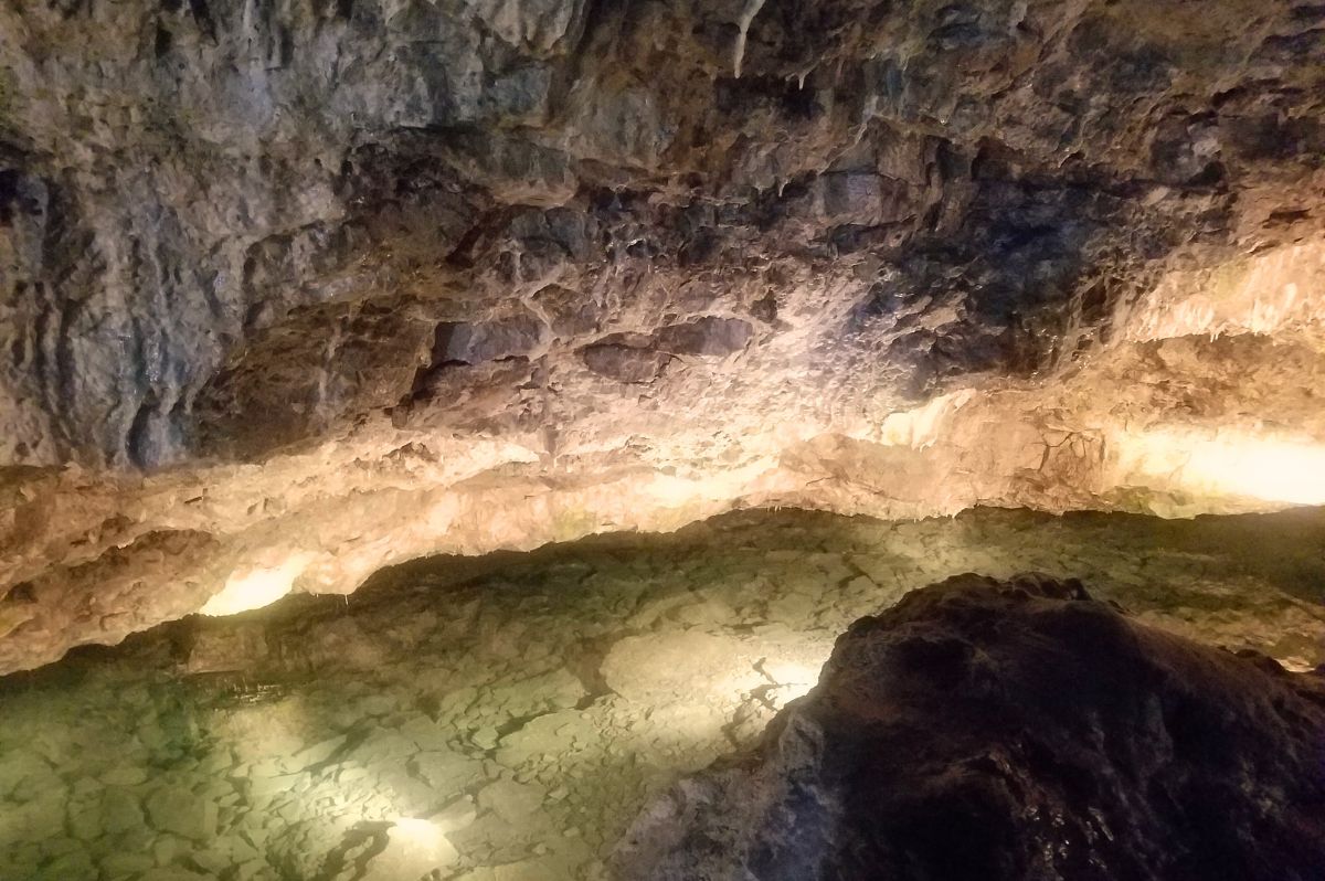 inside a cave at Perry's cave