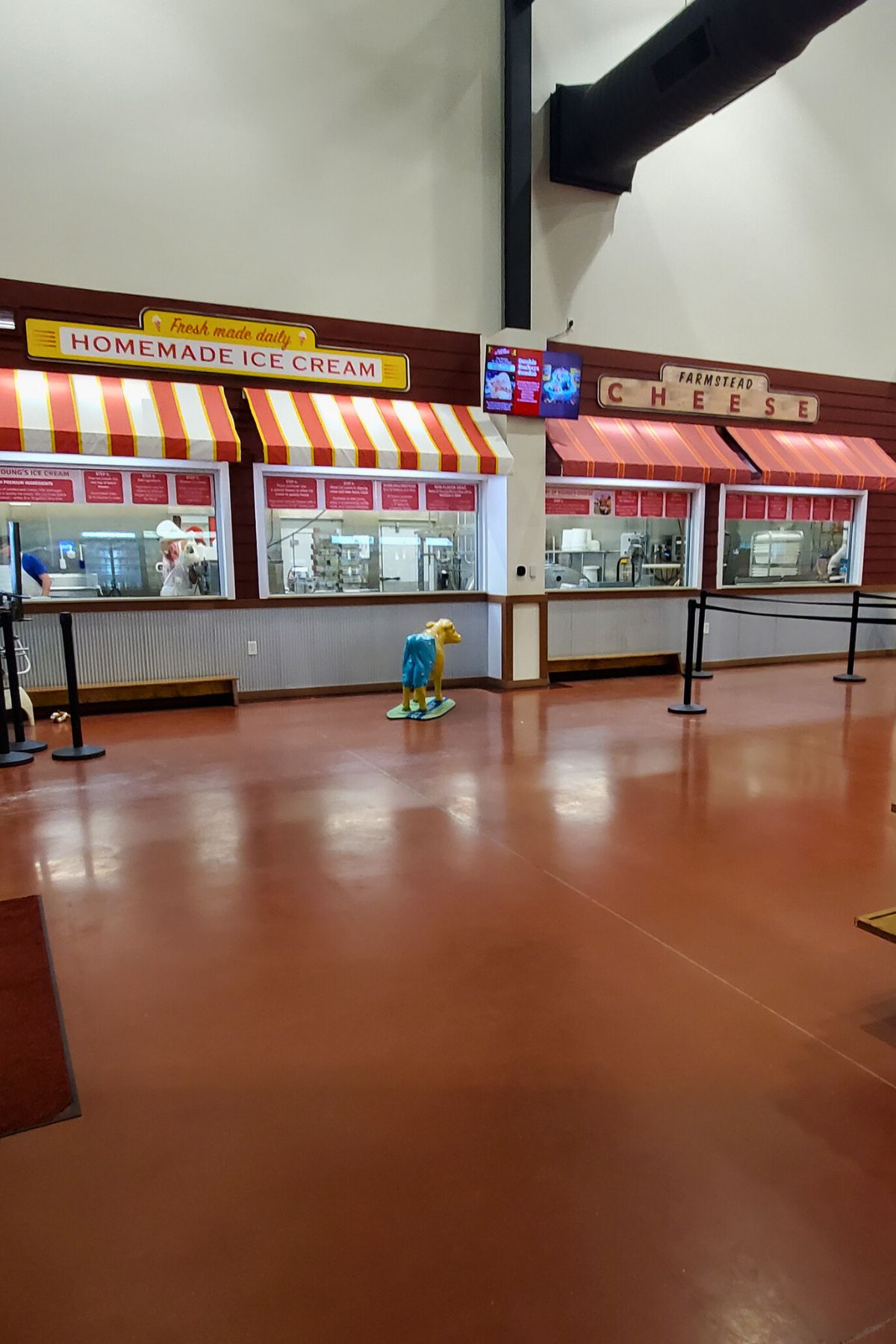 homemade ice cream and cheese stands inside Young's Jersey dairy