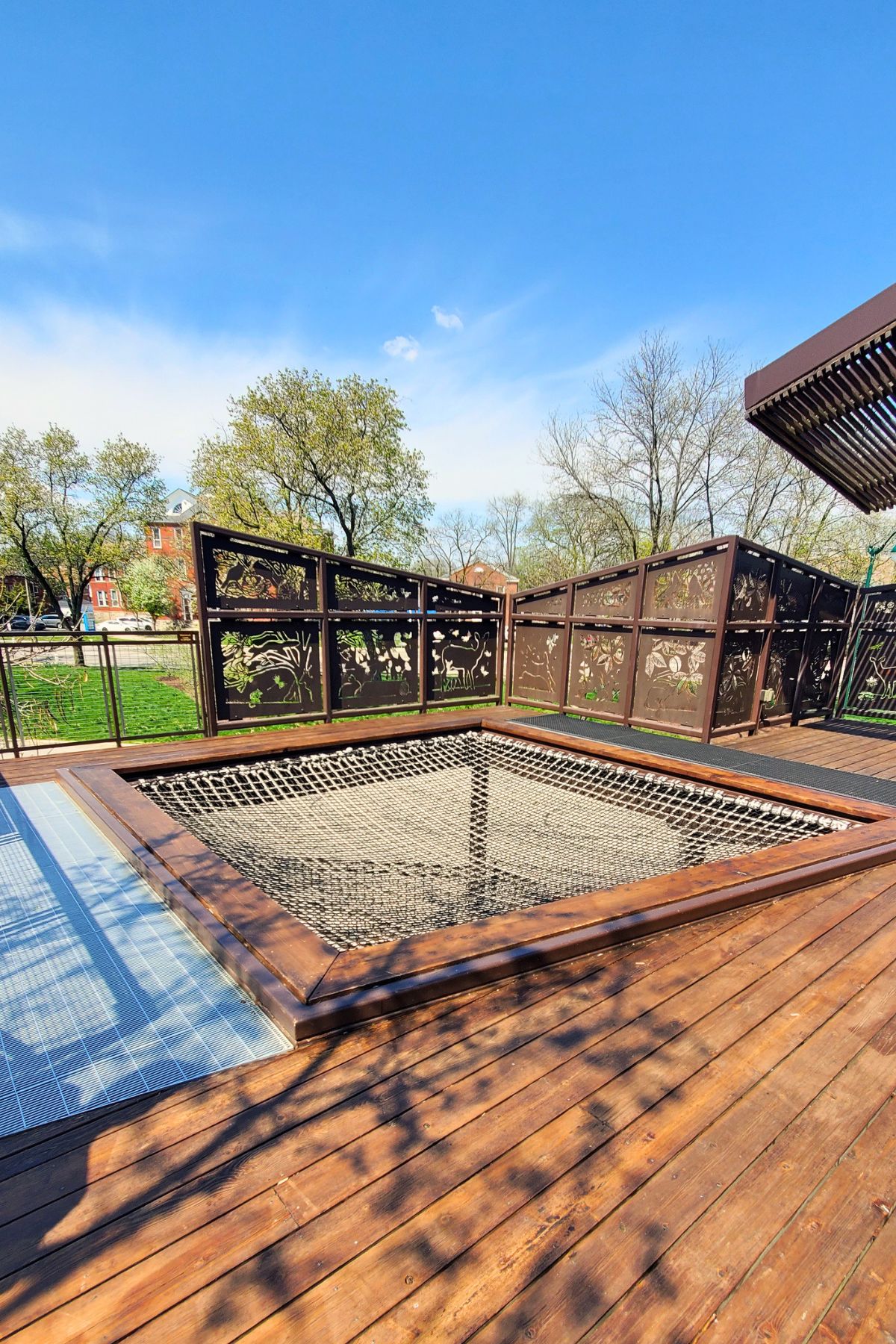 Rope hammock to lay in on kids climbing playground