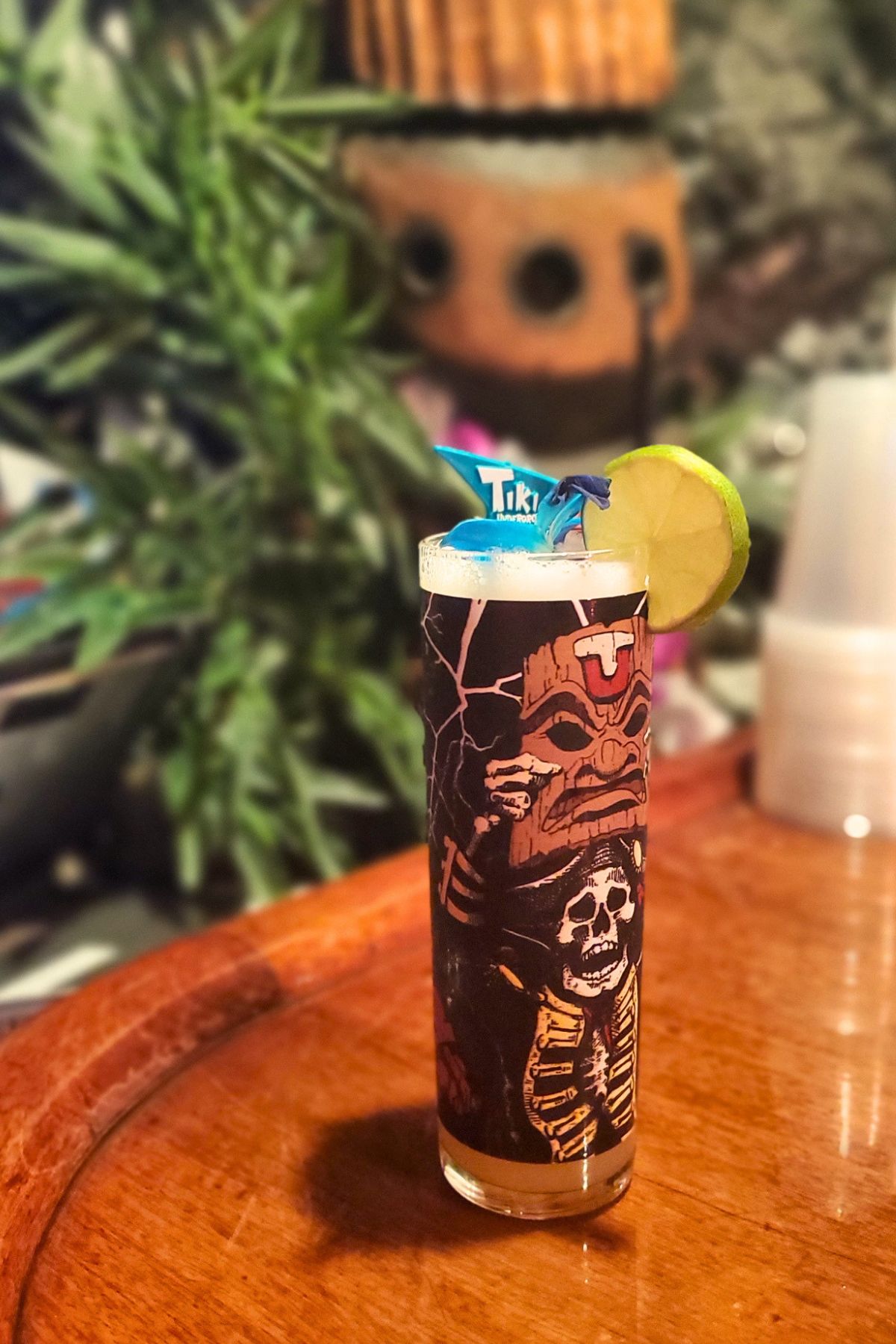 Tiki Underground cocktail in a tiki statue glass
