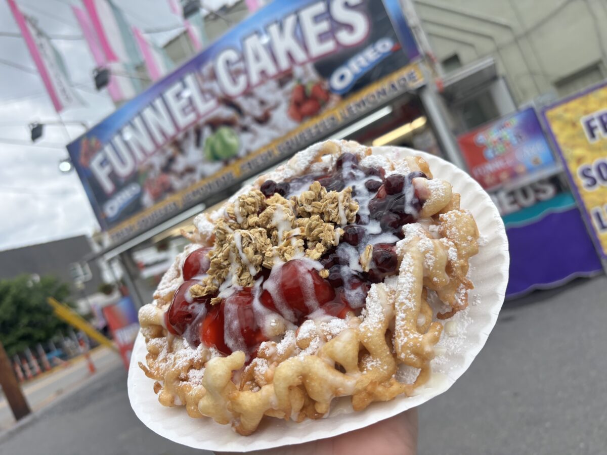 funnel cake at Ohio State Fair